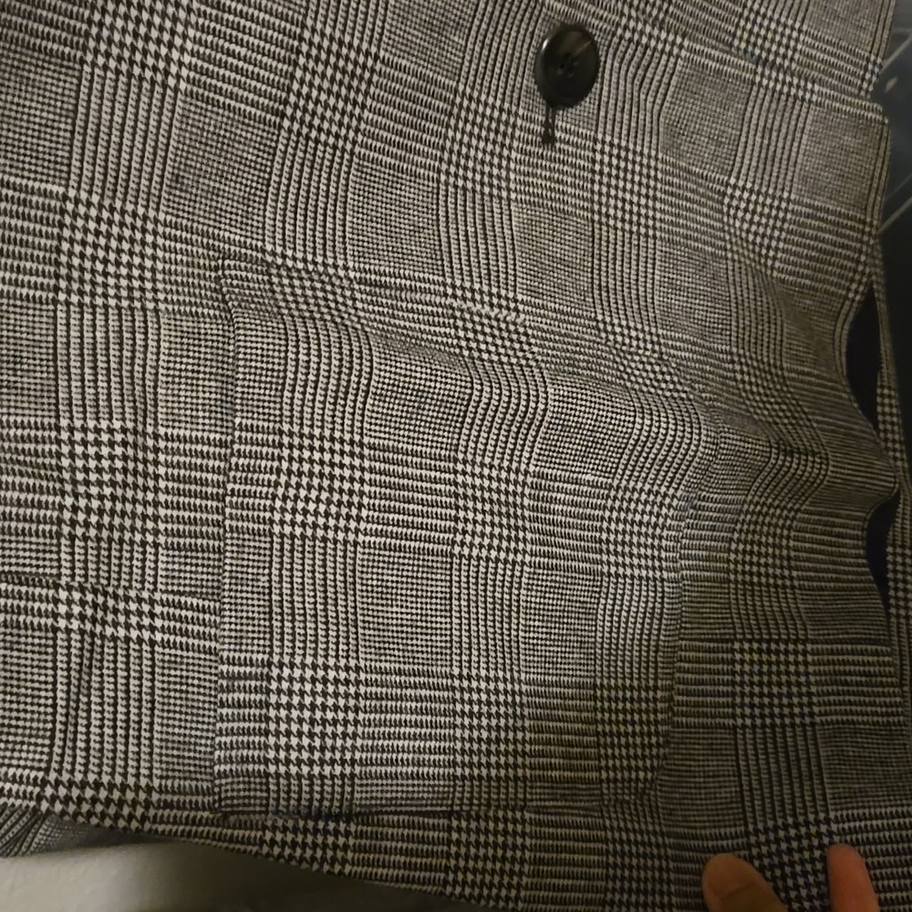 Sezane Tina Wool Gray London Check Print Jacket - Picture 10 of 14